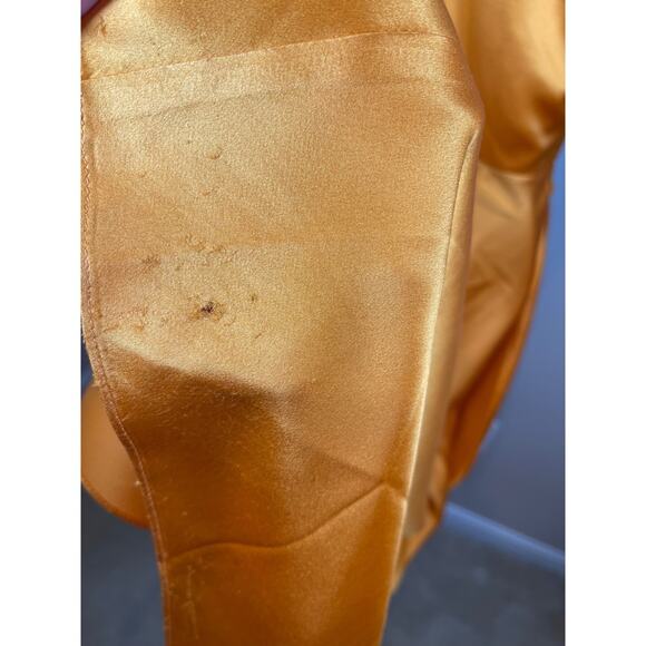 The Sei Asymmetric One Shoulder Drape Orange Mango Silk Maxi Dress Size 0 - Picture 8 of 11